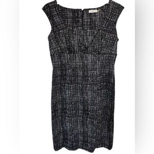 Calvin Klein Sleeveless Black and White Square Neck Dress Size 12